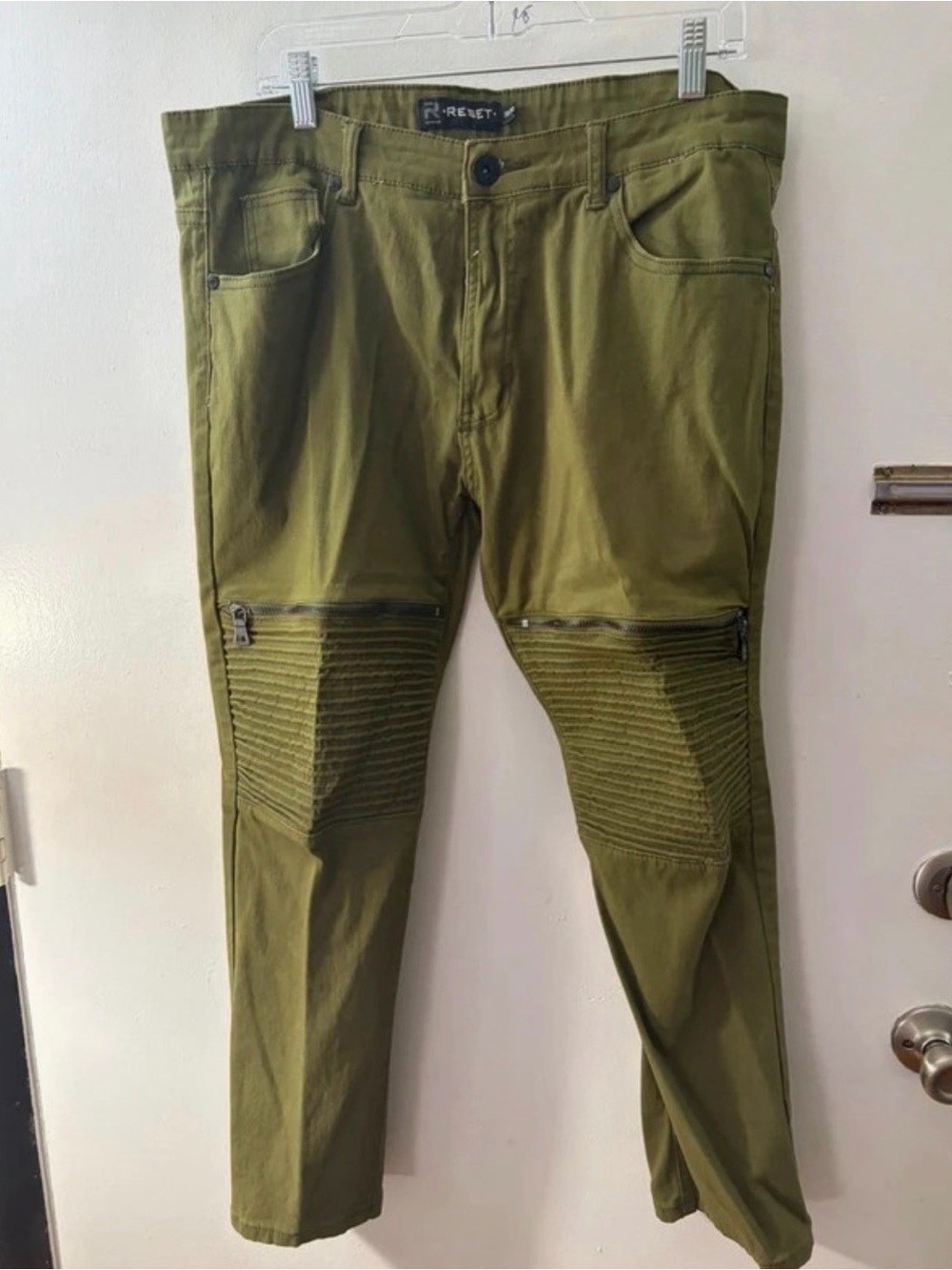 The Reset Olive Green Cargo Moto Pants